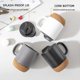 thumbnail image 3 of Taza de café de cerámica de 12 oz, taza de viaje para café, taza de té con corcho aislante y tapa a prueba de salpicaduras, tazas de café grandes con asa para hombres y mujeres (mate), 3 of 5