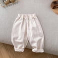thumbnail image 2 of GiLiling Toddler Baby Boys and Girls Soft Denim Jeans Casual Pants Elastic Waist Long Trousers for Kids (Beige, 6-12 Months), 2 of 5