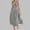 *Gray, variant on ClodeEU Women's Sleeveless V Neck Wrap Waist Midi Dress,Casual Solid Color Flowy A-Line Summer Dress Beige,Women's Plus L