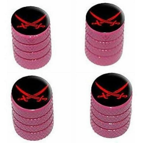 Pirate Swords Tire Rim Wheel Aluminum Valve Stem Caps, Multiple Colors