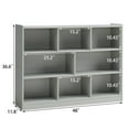 thumbnail image 3 of 3-Tier Bookshelf, 8-Section Wooden Bookcase, Storage Organizer with Anti-Tilt Device, Modern Storage Display Cabinet for Living Room, Classroom, Kid’s Room (White), 3 of 6