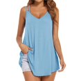 thumbnail image 1 of Playeras,Blusas y Tops,Ropa para Mujer Básicos camisetas sin mangas para las mujeres Verano Mujer Correa casual Sin mangas Estampado de flores Cuello en V Dobladillo curvo Tops Blusa (BU2, XL), 1 of 4