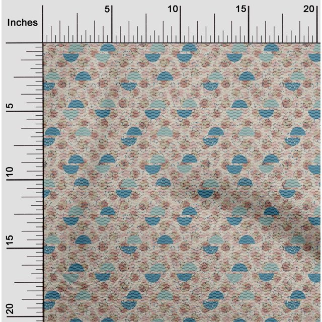 oneOone Cotton Poplin Pastel Gray Fabric Circle Geometric Sewing Craft Projects Fabric Prints By Yard 42 Inch Wide