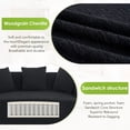 thumbnail image 6 of HUTWIFE Home Modern Luxury Chenille Foam Reclining Curved Sofa with L-Shape Chaise with Throw Pillows, Black, 6 of 9
