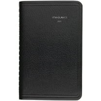 AT-A-GLANCE Weekly Pocket Appt. Book, Telephone/Address Section, 6" x 3.5", Black, 2021