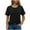 Black, variant on ZQUUVOU Women's Summer Short Sleeve Tops Casual Front Pleated Solid Color Round Neck Top/Shirt Black