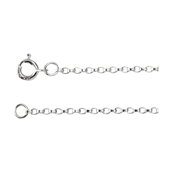 14k White Gold 1.1mm Rolo 20 Inch Chain Necklace Chain Necklace for Women and Men - 1.6 Grams