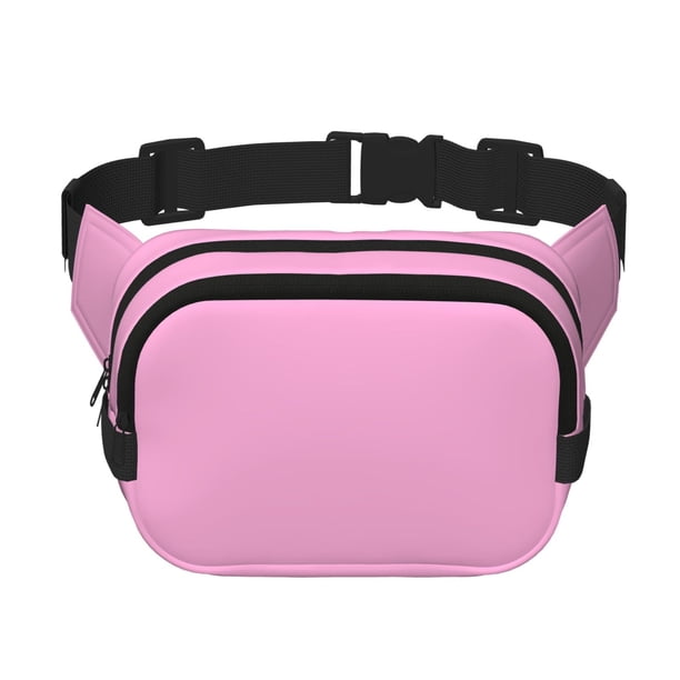 Fotbe Pink Cangurera Cuadrada con Estampado de Doble Capa, Bolsa de Cintura Ajustable Mini para Hombres y Mujeres
