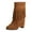 Brown, variant on PEASKJP Cowboy Boots for Women Mid Calf Chunky Heels Patent Leather Boots,Black 37