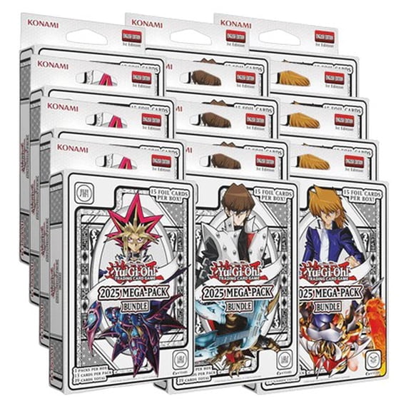 Yu-Gi-Oh! CCG 2025 Mega Pack Bundle Tuck Box Case (12 Boxes) - 4 of Each Art