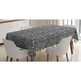 thumbnail image 1 of Art Deco Tablecloth, Monochrome Lace Effect Geometrical Pattern with Botanical Elements, Rectangle Satin Table Cover for Dining Room and Kitchen, 52" X 70", Charcoal Grey and White, by Ambesonne, 1 of 2