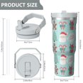 thumbnail image 4 of Christmas 30oz Handheld Travel Tumbler with Handle – Double Wall Stainless Steel Insulated Cup, Flip Straw Lid, Leak-Proof & BPA-Free for Hot and Cold Drinks – Durable Coffee & Juice Mug Black, 4 of 7