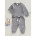 thumbnail image 4 of Lamuusaa 2Pcs Toddler Boy Fall Outfits Long Sleeve  Sweatshirt Tops + Pocket Pants Set Kid Clothes, 4 of 9
