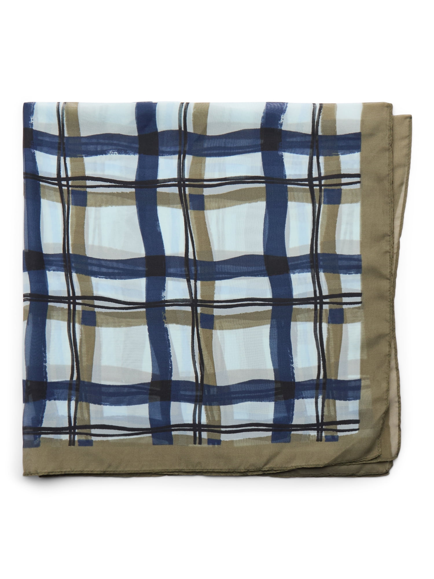Time and Tru Women's 30 X 30 Printed Square Scarf, One Size, Green Ivy