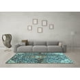 thumbnail image 3 of Ahgly Company Indoor Square Abstract Light Blue Contemporary Area Rugs, 4' Square, 3 of 4