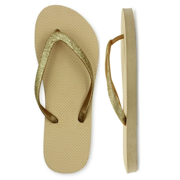 wide fit sparkly flip flops
