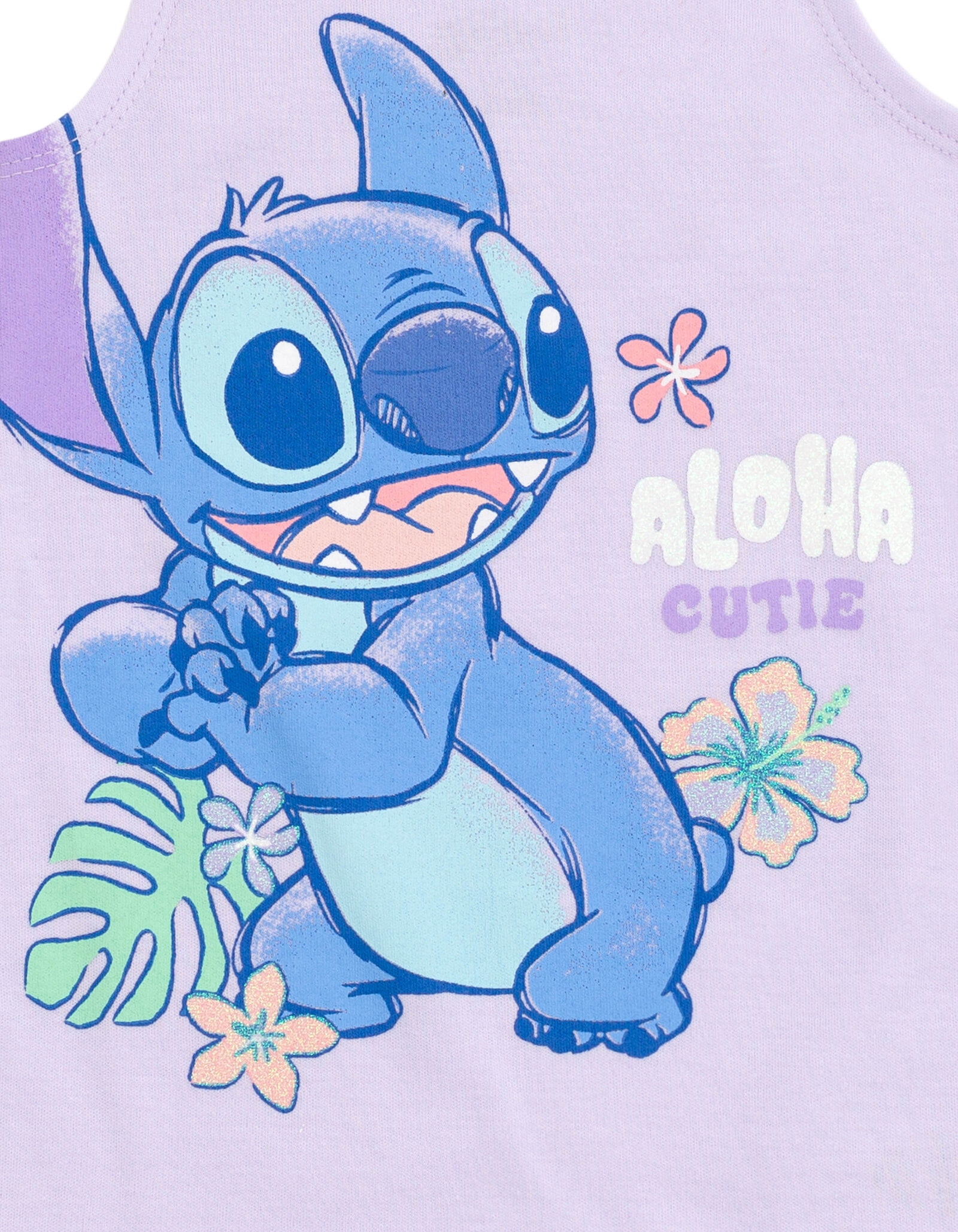 Disney Lilo & Stitch Baby Girls' 2-Piece Sleeveless Romper and Headband Set Stitch Lavender