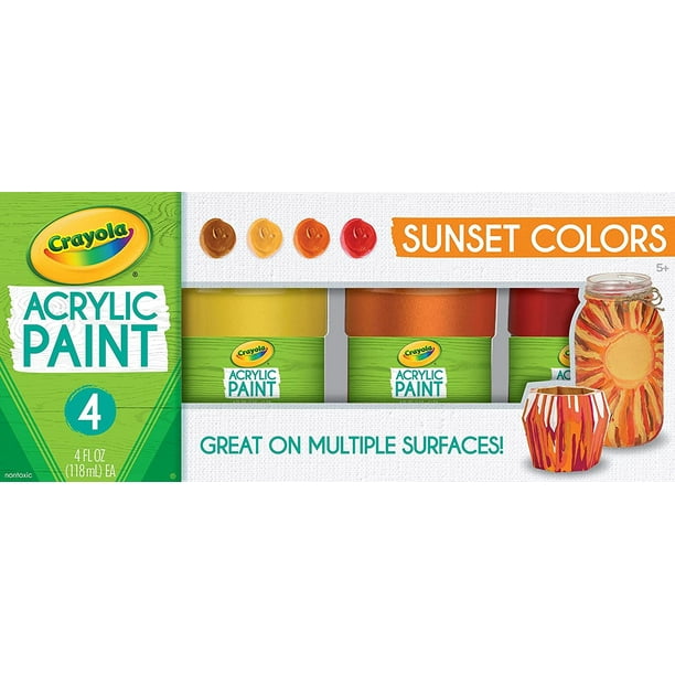 Juego pintura Crayola colores atardecer pinturas multi superficie 4 unidades Crayola