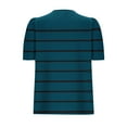 thumbnail image 5 of JTZGDY Womens Summer Tops Casual Puff Short Sleeve Striped/Polka Dot Print Crewneck Tunic Blouse Trendy Oversized Graphic T-Shirts Fashion 2025 Clothes Green#01 XXL, 5 of 6
