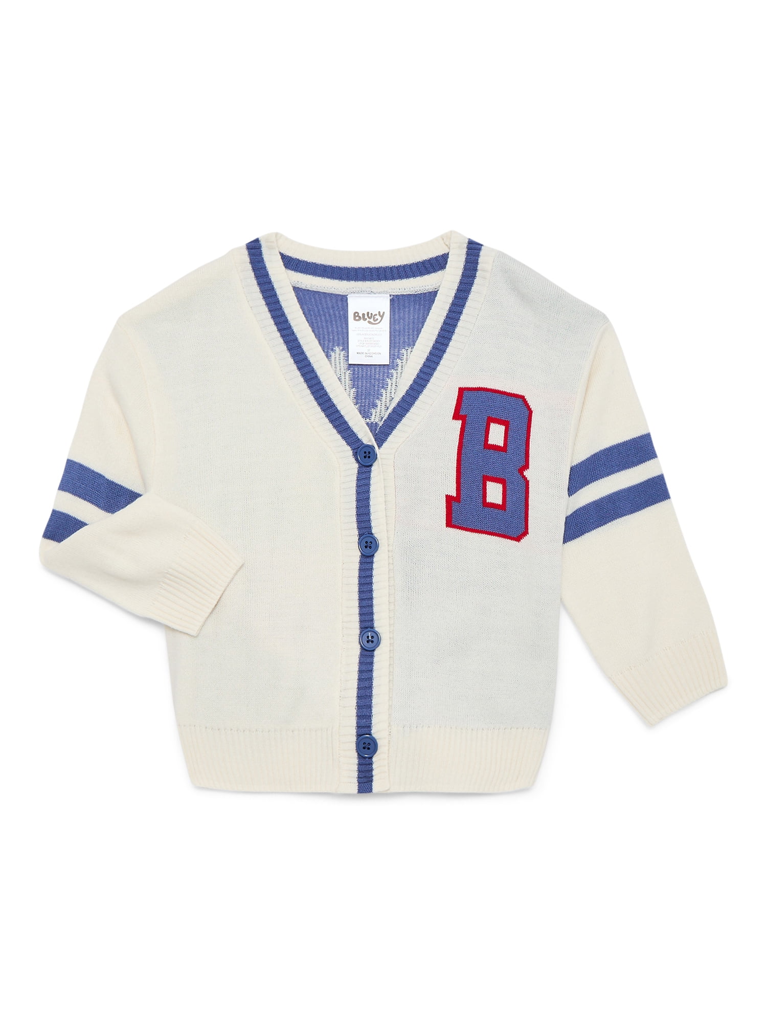 Bluey Toddler Girls Button Down Cardigan with Long Sleeves, Sizes 12M-5T