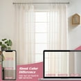 thumbnail image 6 of DriftAway Semi Sheer Scalloped Edge Linen Coastal Beach Window Curtains for Living Room Bedroom 2 Panels Rod Pocket Each Size 52 Inch by 63 Inch Pink, 6 of 8