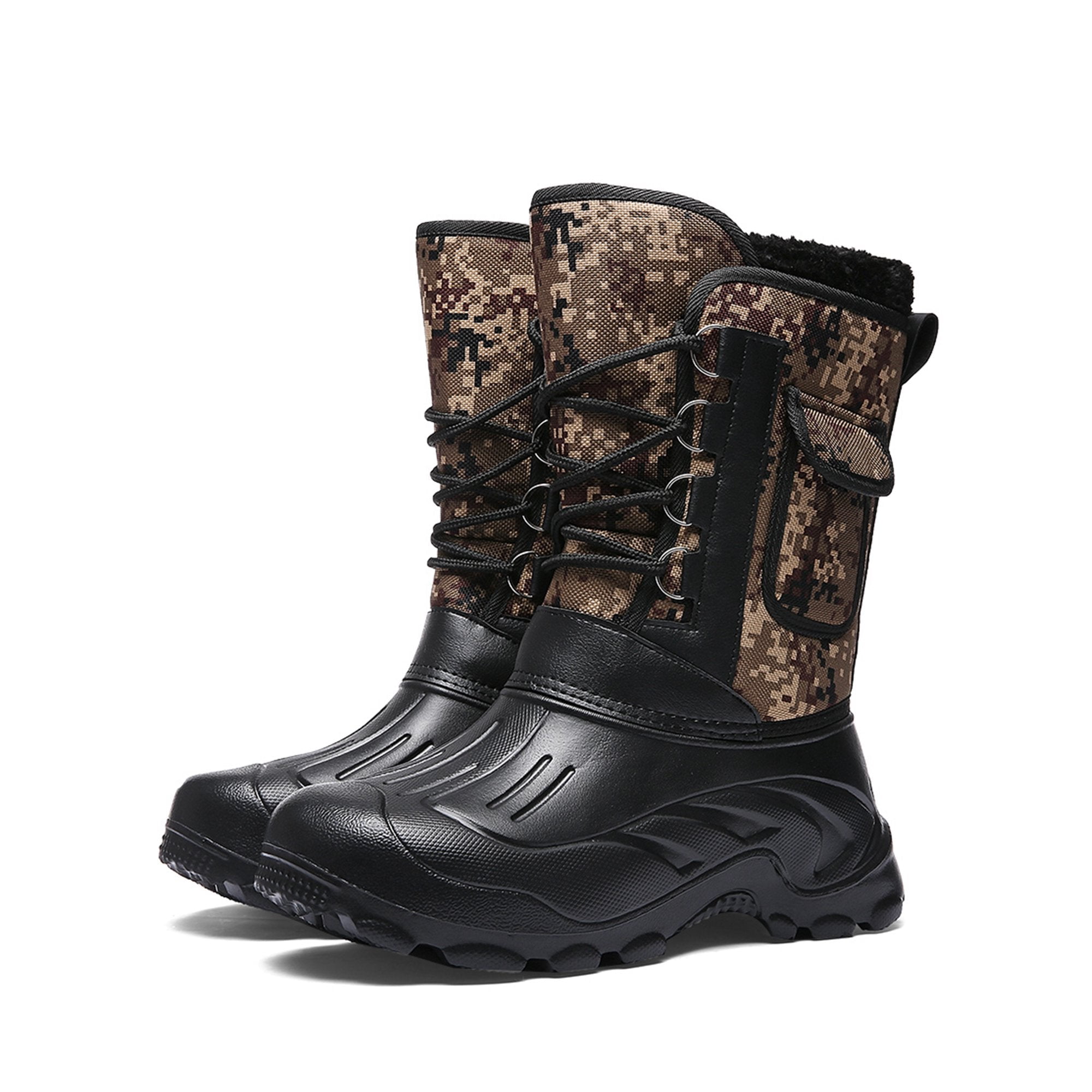 Tanleewa Snow Boots for Men Winetr Warm Waterproof Hiking Shoes 8 Adult Male