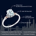 thumbnail image 2 of Gem Stone King 925 Silver and 10K Rose Gold Sky Blue Aquamarine Engagement Ring for Women | 0.72 Cttw | Oval 7X5MM | Gemstone March Birthstone | Size 6, 2 of 5