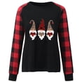 thumbnail image 7 of Brilliant Women Christmas Sweatshirts Womens Long Sleeve Plaid Christmas Print Splicing Round Neck Pullover Shirt T-Shirt Tops clearance clothes under $5.00, 7 of 7