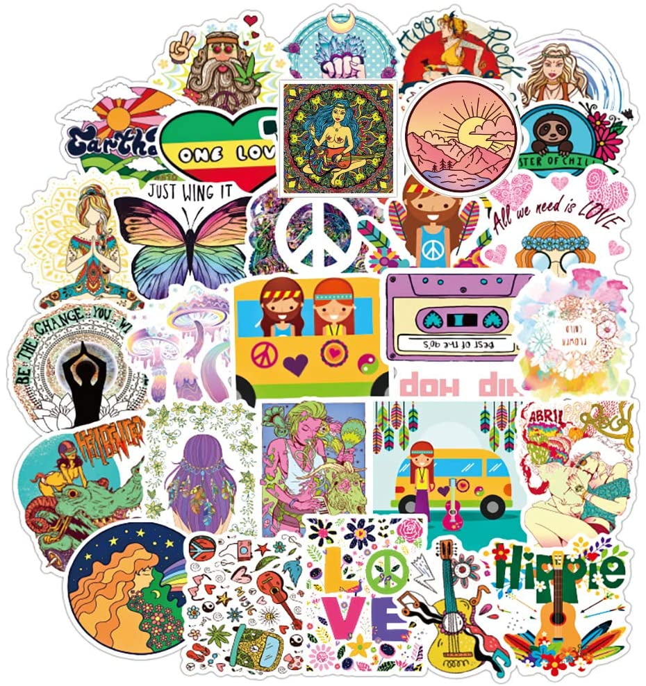 Sticker Art Planner Supplies Hippie Art School Supplies Colorful Stickers Stickers Planner Decor Hippie Stickers Stationery Supplies