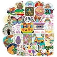 thumbnail image 1 of Hippie Sticker Pack of Hippy Stickers for Laptops Hydro Flasks Water Bottles Luggage, 1 of 4