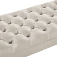thumbnail image 5 of Dtwnek Velvet Long Bed Bench with Wood Legs, Upholstered Entryway Bench for Living Room, Bedroom, Office, Champagne, 5 of 6