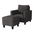 thumbnail image 1 of Georgia Linen-Like Upholstered Accent Chair & Ottoman Set, 1 of 6