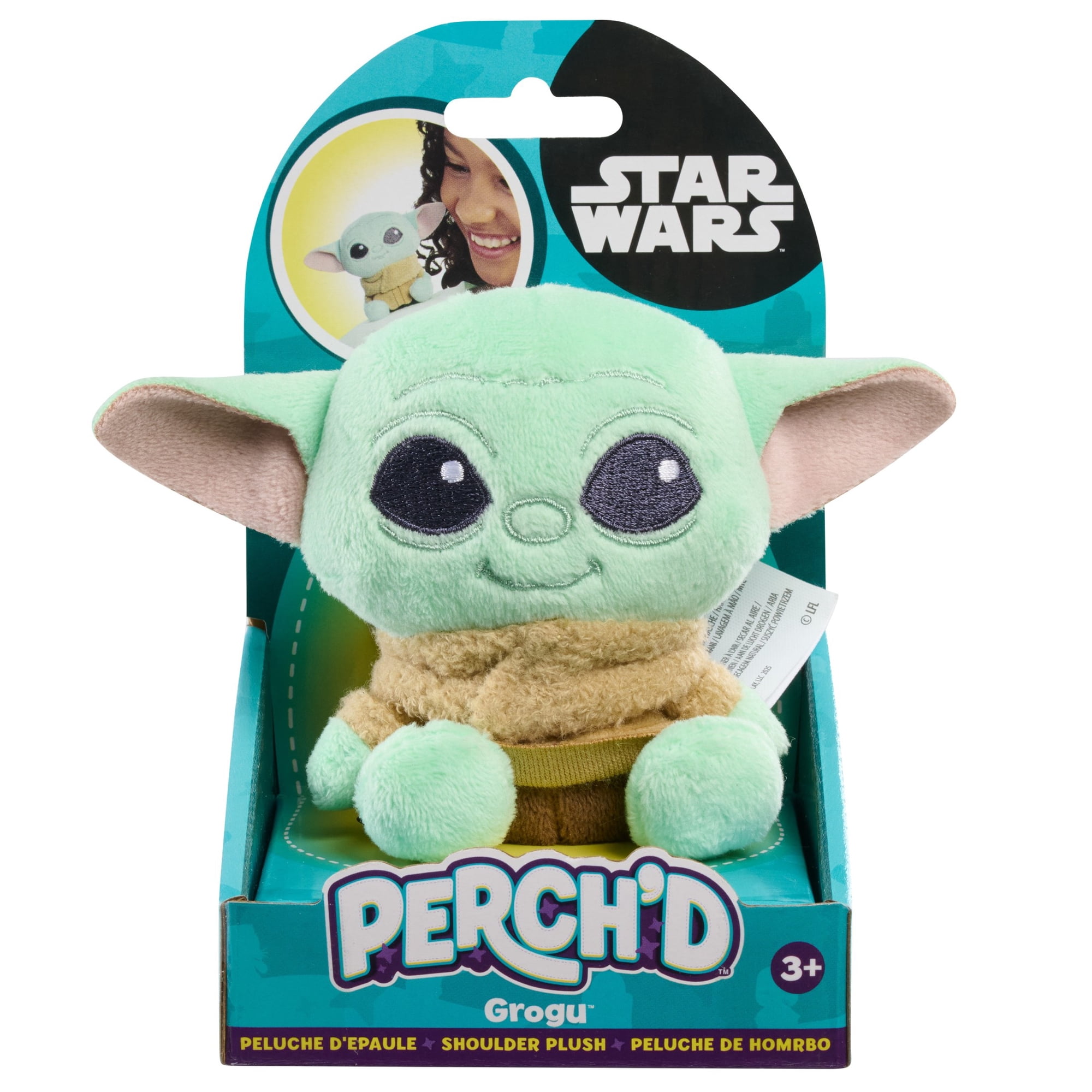 Disnery Star Wars Perch'd Grogu Plush, Collectible 3.75" Plush, for Boys and Girls Ages 3 and up