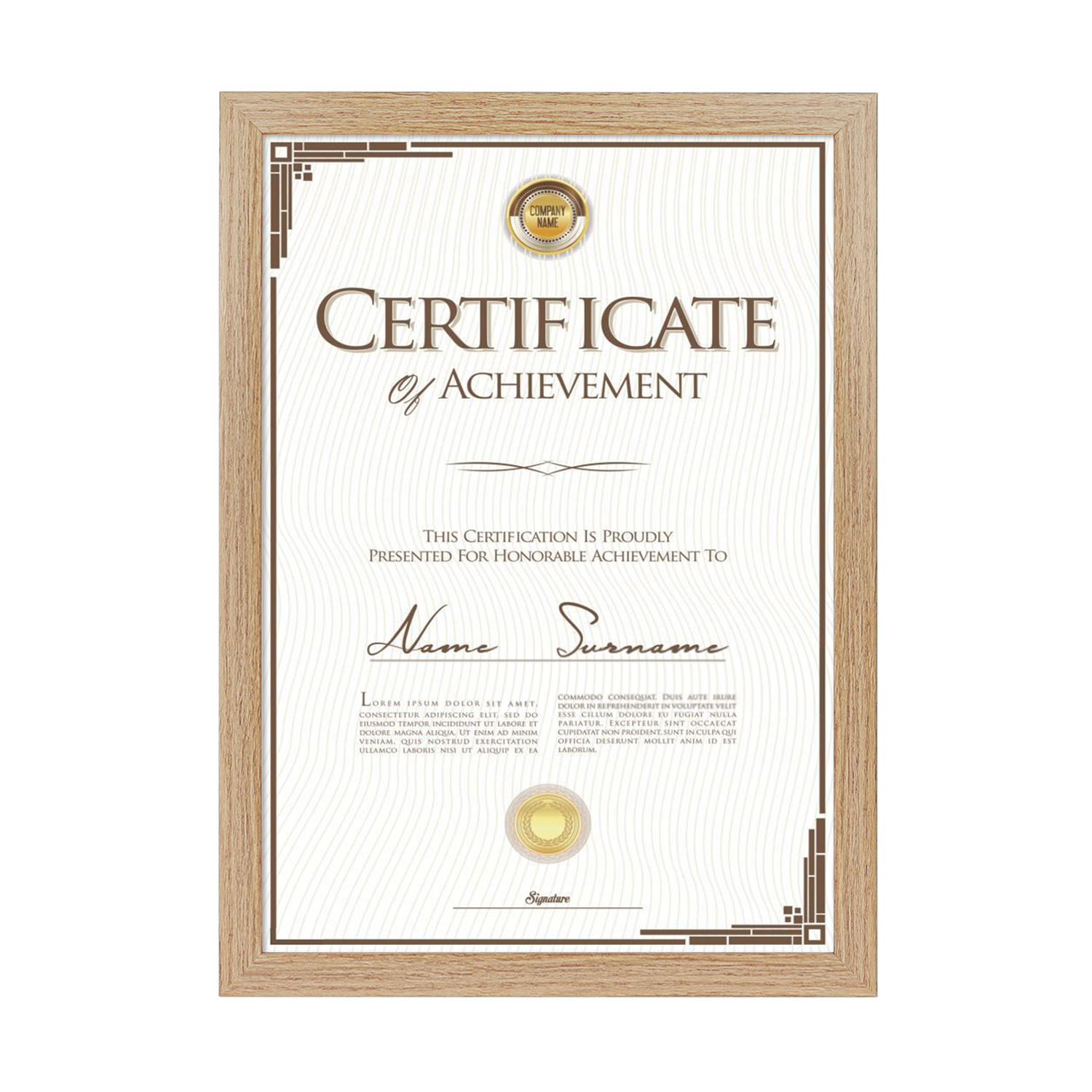 Scholartree 5P Contemporary Gallery Document Picture Frame Set, A4/8.5x11 Tabletop Picture Frames, Brown