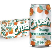 Crush Zero Sugar Orange Soda, 12 fl oz cans, 12 pack