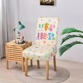 thumbnail image 2 of Happy Easter Chair Covers Set of 6 Bunny Rabbits Dining Chair Seat Cover Stretch Removable Egg Chair Slipcover Protector for Easter Dining Room Kitchen Home Decor, 2 of 6