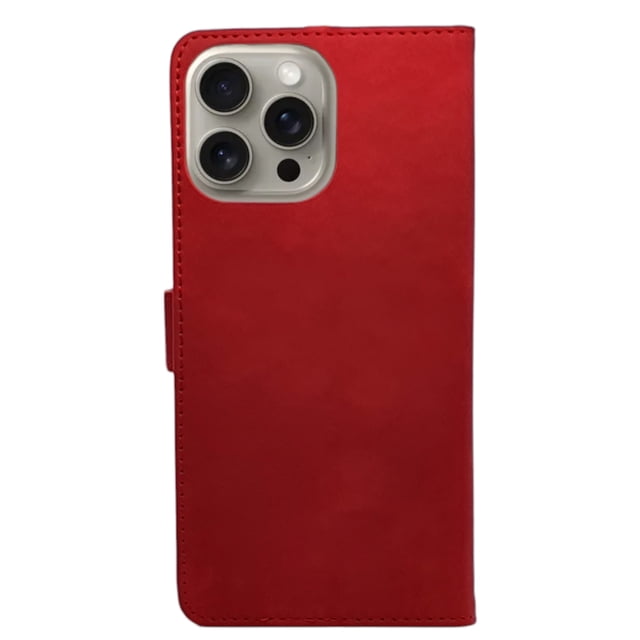 Funda Cartera Suave Para iPhone 15 Pro Max Rojo Más 2 Micas Cely Vesmir