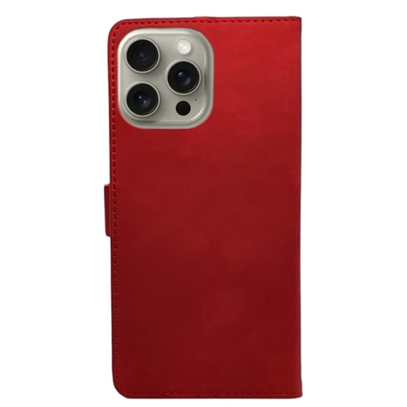 Funda Cartera Suave Para iPhone 15 Pro Max Rojo Más 2 Micas Cely Vesmir