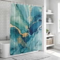 thumbnail image 6 of Turquoise Marble Shower Curtain, Waterproof Shower Curtains for Bathroom, Modern Abstract Art Ombre Blue Washable Fabric Bathtub Curtain Set Bath Decor with 12 Hooks Long 72"x84", 6 of 8