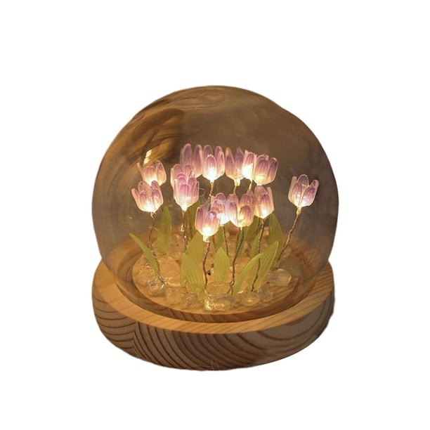 Accesorios de luz nocturna DIY, paquete de material, luz para dormir, regalo de cumpleaños, flor 16 flores Yuyangstore Luz de noche