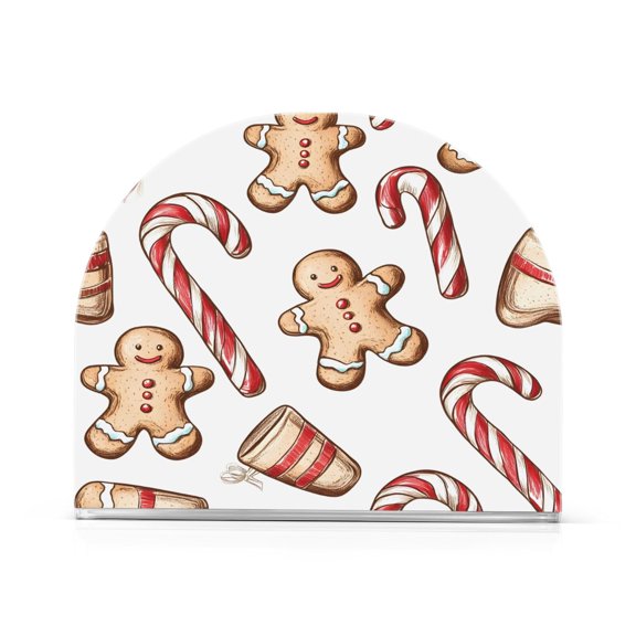 Gingerbread Man Christmas Thick U Shape Acrylic Napkin Holder Non Slip Space Saving for Kitchen