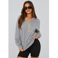 thumbnail image 3 of PRETTYGARDEN Women's Hooded Sweatshirts Long Sleeve Half Zip Cropped Hoodie Pullover Winter Fashion Clothes, 3 of 10