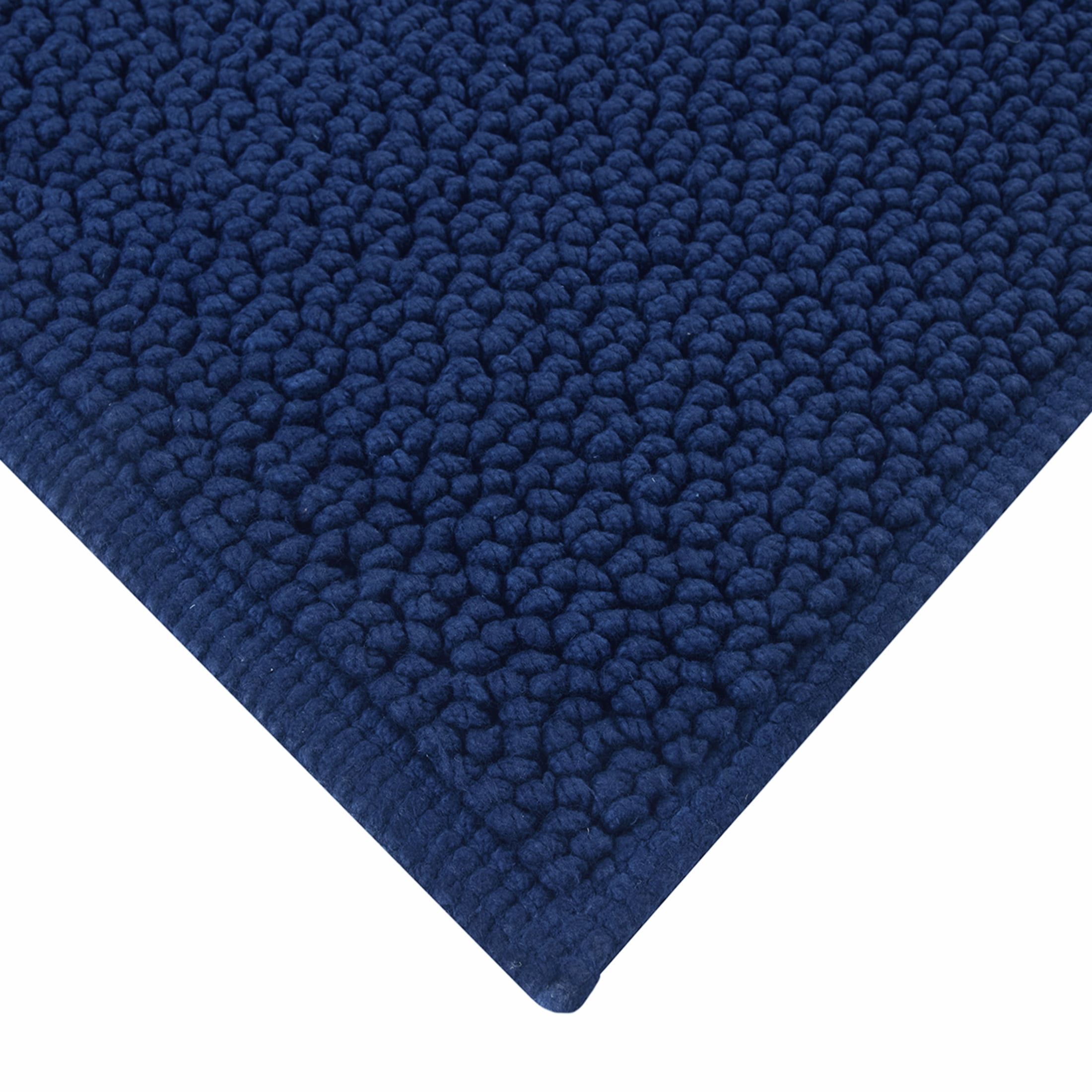Better Homes & Gardens Signature Soft Cotton Looped Bath Mat, Blue Admiral, 20" x 34"