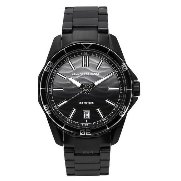 Armani Exchange Black Stainless Steel Grey Dial Quartz AX1952 100M Men's Watch