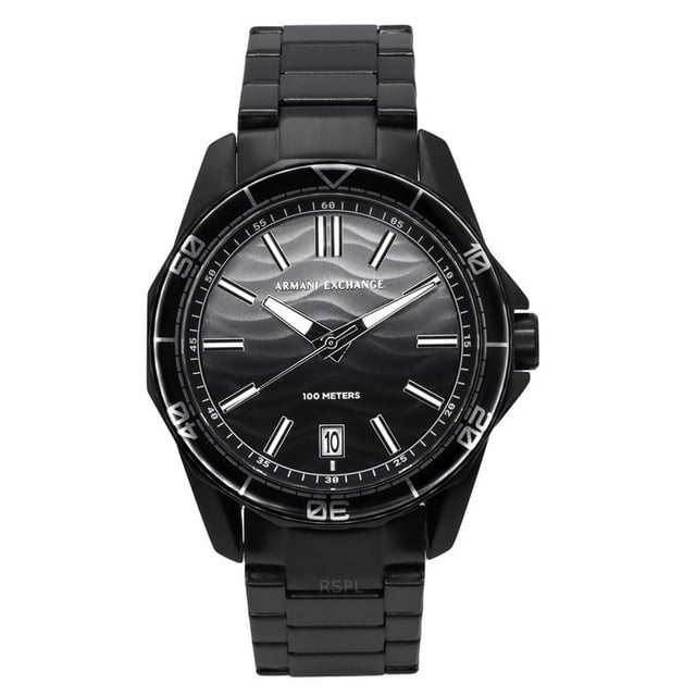 Armani Exchange Black Stainless Steel Grey Dial Quartz AX1952 100M Men's Watch