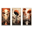 thumbnail image 2 of Designart "Vintage Mushroom Magic Mystical Landscapes I" Abstract Landscape Framed Wall Art Set Of 3 - Orange Abstract Landscapes Frame Gallery Set For Office Decor, 2 of 6
