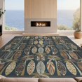 thumbnail image 2 of Design&I 8'x10' Washable Area Rug Surfboard Boho Print Stripe Border Nautical Vintage Charm Surf Flowing Dynamic for Dining Room, Large Office, Lounge, Snag-Free, 2 of 7