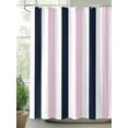 thumbnail image 2 of Navy Blue Pink Striped Shower Curtain, Modern Abstract Waterproof Shower Curtain Set with 12 Hooks Lightweight Washable Fabric Shower Curtains for Bathroom 72x78 Inches, 2 of 6
