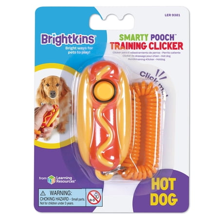 UPC: 0765023093810 | Brightkins Smarty Pooch Training Clicker with Wrist Strap: Hot Dog – Pet Behavior Reinforcement for Dog and Puppy