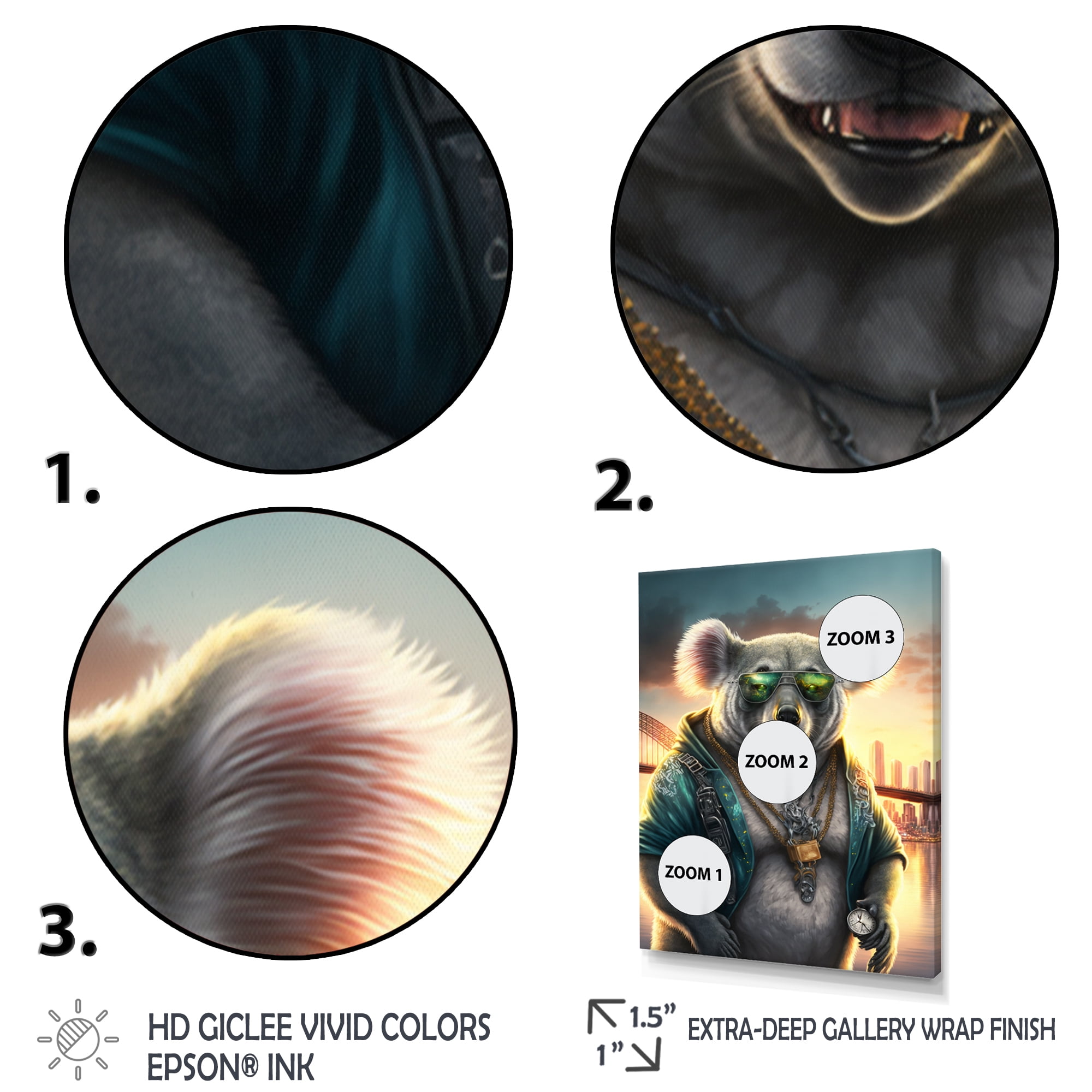 Designart Koala Gangster In NYC Canvas Wall Art